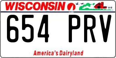 WI license plate 654PRV
