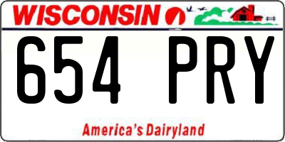 WI license plate 654PRY
