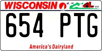 WI license plate 654PTG