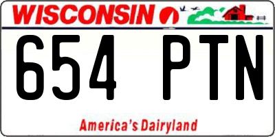WI license plate 654PTN