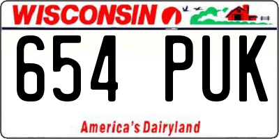 WI license plate 654PUK