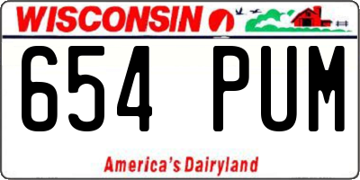 WI license plate 654PUM
