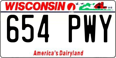 WI license plate 654PWY