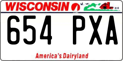 WI license plate 654PXA