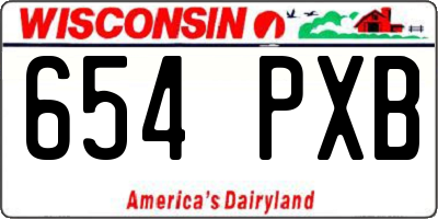 WI license plate 654PXB