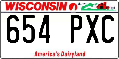 WI license plate 654PXC