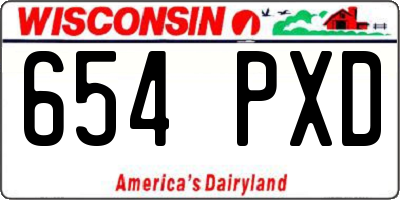 WI license plate 654PXD