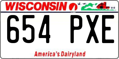 WI license plate 654PXE
