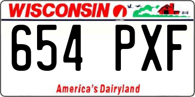WI license plate 654PXF