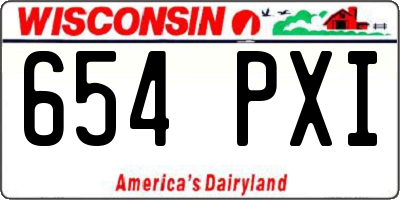 WI license plate 654PXI
