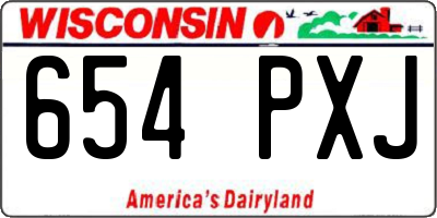 WI license plate 654PXJ