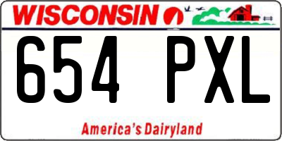 WI license plate 654PXL