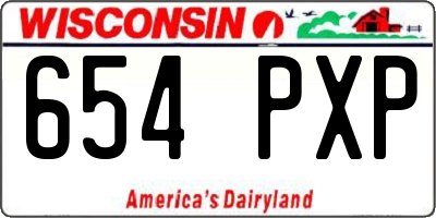 WI license plate 654PXP