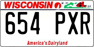 WI license plate 654PXR