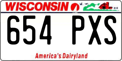 WI license plate 654PXS