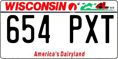 WI license plate 654PXT
