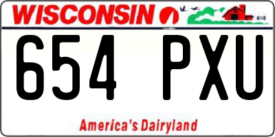 WI license plate 654PXU