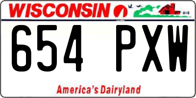 WI license plate 654PXW