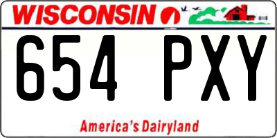 WI license plate 654PXY