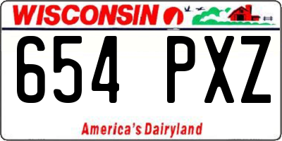 WI license plate 654PXZ
