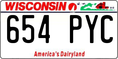 WI license plate 654PYC