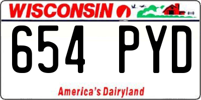 WI license plate 654PYD