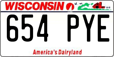 WI license plate 654PYE