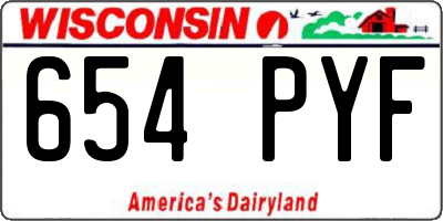 WI license plate 654PYF