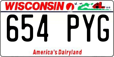 WI license plate 654PYG