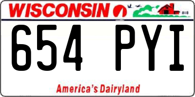 WI license plate 654PYI
