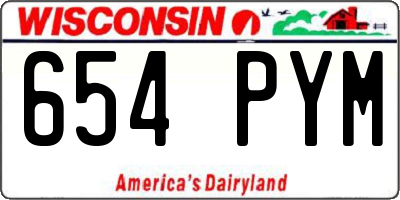 WI license plate 654PYM