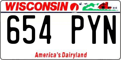 WI license plate 654PYN