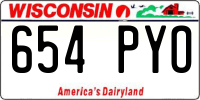 WI license plate 654PYO