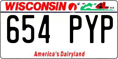 WI license plate 654PYP