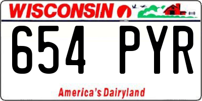 WI license plate 654PYR