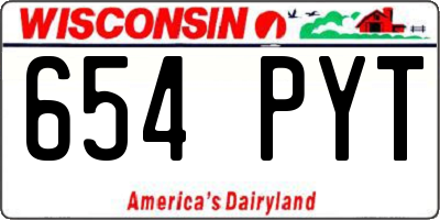 WI license plate 654PYT