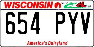 WI license plate 654PYV