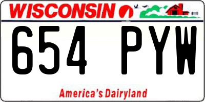 WI license plate 654PYW