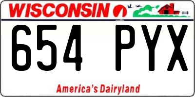 WI license plate 654PYX