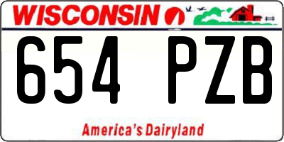 WI license plate 654PZB