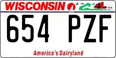 WI license plate 654PZF