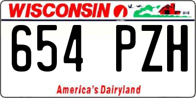 WI license plate 654PZH