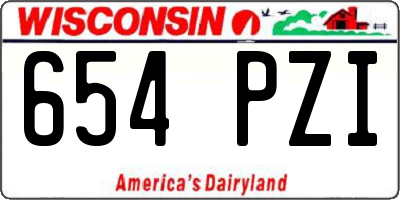 WI license plate 654PZI