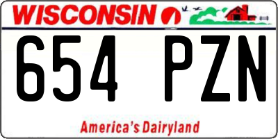 WI license plate 654PZN