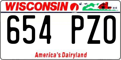 WI license plate 654PZO