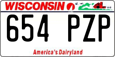 WI license plate 654PZP