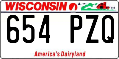 WI license plate 654PZQ