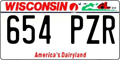 WI license plate 654PZR