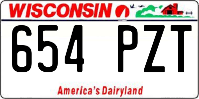 WI license plate 654PZT