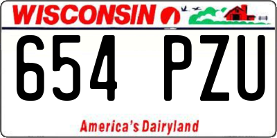 WI license plate 654PZU